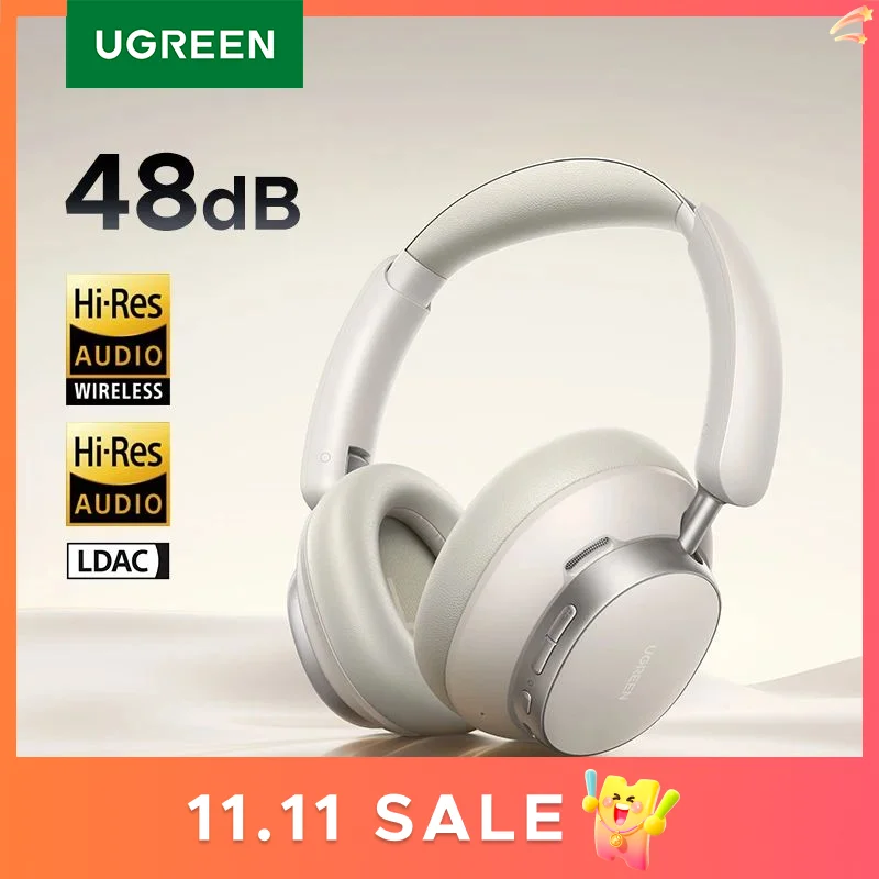 UGREEN Studio Pro 48dB ANC draadloze hoofdtelefoon Over-ear Bluetooth-oortelefoon Actieve ruisonderdrukking Hi-Res LDAC 120 uur speeltijd
