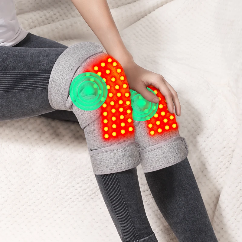 

Full-Wrap Heated Knee Massager Red Light Therapy USB-Powered 3 Vibration Kneading Modes Joint Soreness Muscle Stiffness Relief