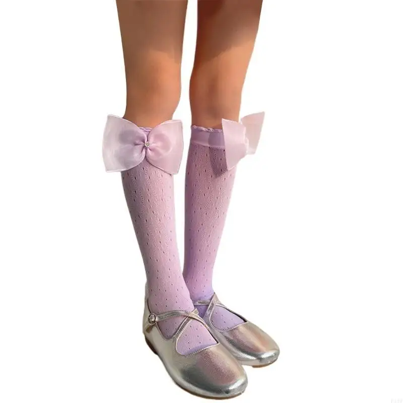 

F19F Children's Stockings Comfortable Calf Length Socks Soft & Breathable Kids Socks