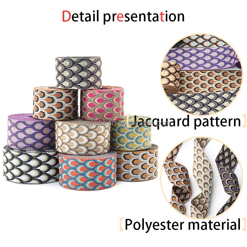 Benutzerdefiniertes Logo-Muster Polyester-Gurtband Nylon-Gurtband für Umhängetasche Schultergurt Gürtelgurt Gitarrengurt