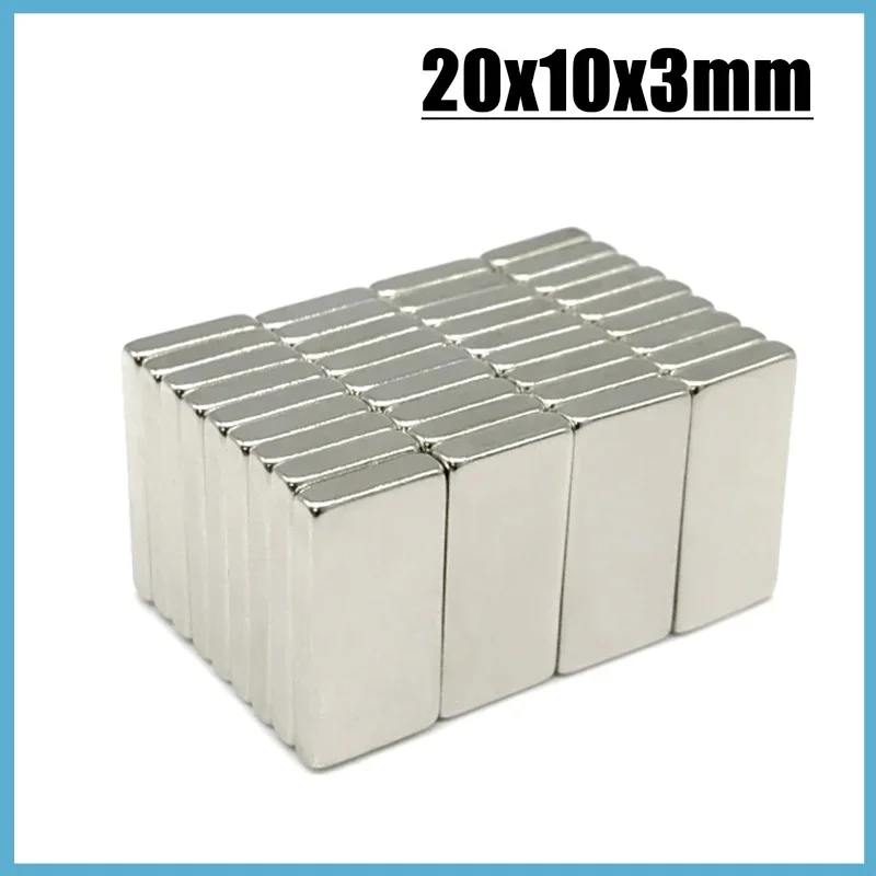 5/10/20/30/50/100/200Pcs 20x10x3 Strong Round Neodymium Magnet N35 NdFeB Block Powerful Hook Tool Permanent Magnetic Imanes