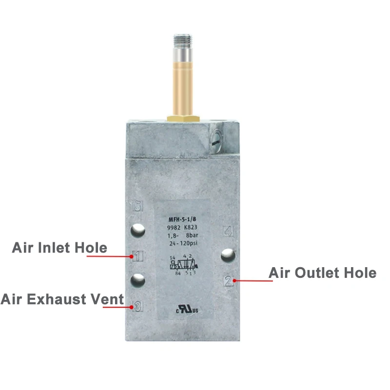 MFH  Pneumatic Valve 3-1/4-1/8/-M5-1/4-1/8-B Coil Two Position Five Way Solenoid Valve Festo Type