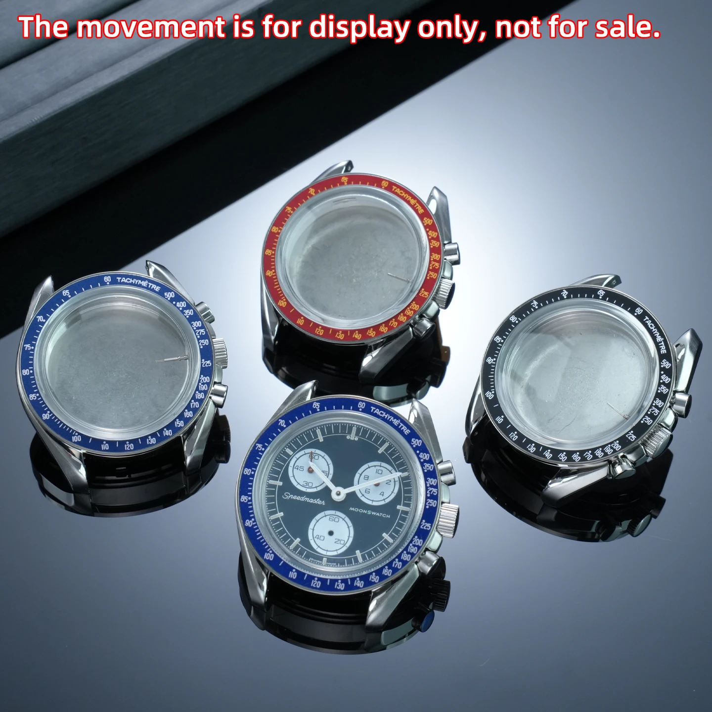 For Swatch x Omega Co-Branded Watch, Upgrade Modified Steel Case Kit & Flexible Silicone Wrist Band, Watch Replacement Accessori
