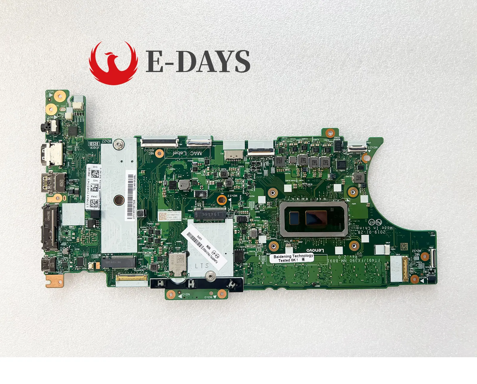 Placa-mãe T490s para Thinkpad X390 Ft491 Fx390 Nm-b891 X390 T490s 20nx 20ny 20q0 20q I58365u I79565u 16g 8g