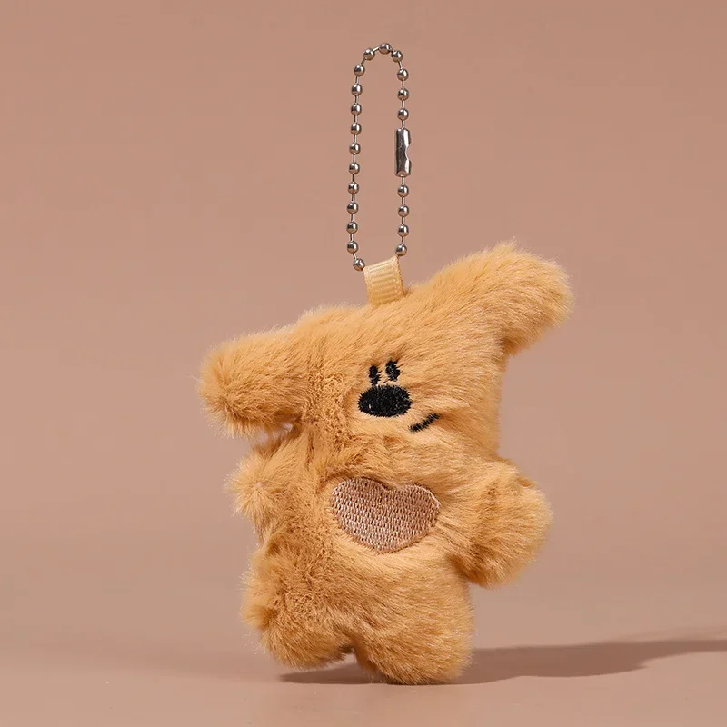 Cartoon Love Teddy Bear Tilted Plush Pendant Student Schoolbag Decoration Plush Keychain Brooch Children's Daily Surprise Gift