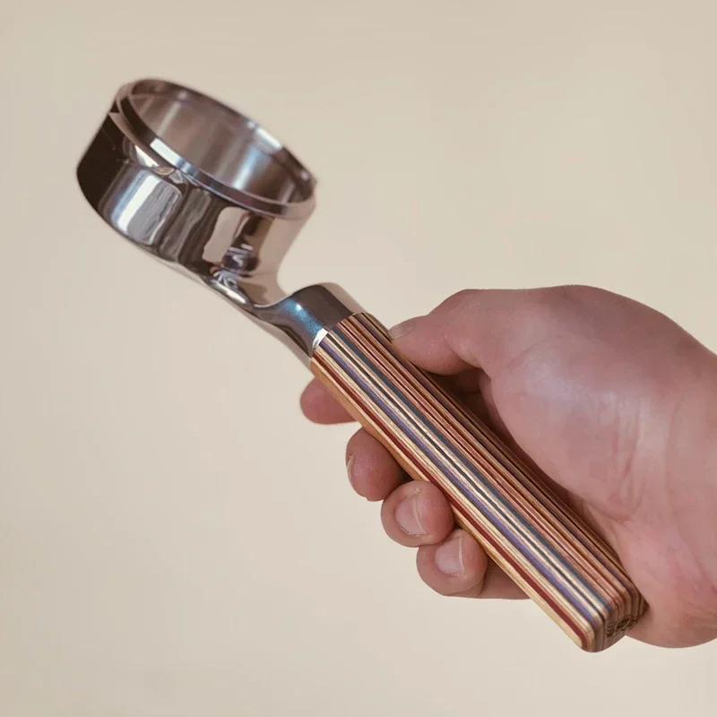 Prank bottomless coffee integrated handle coffee machine handle E61 spicy mom universal 316 stainless steel walnut wood