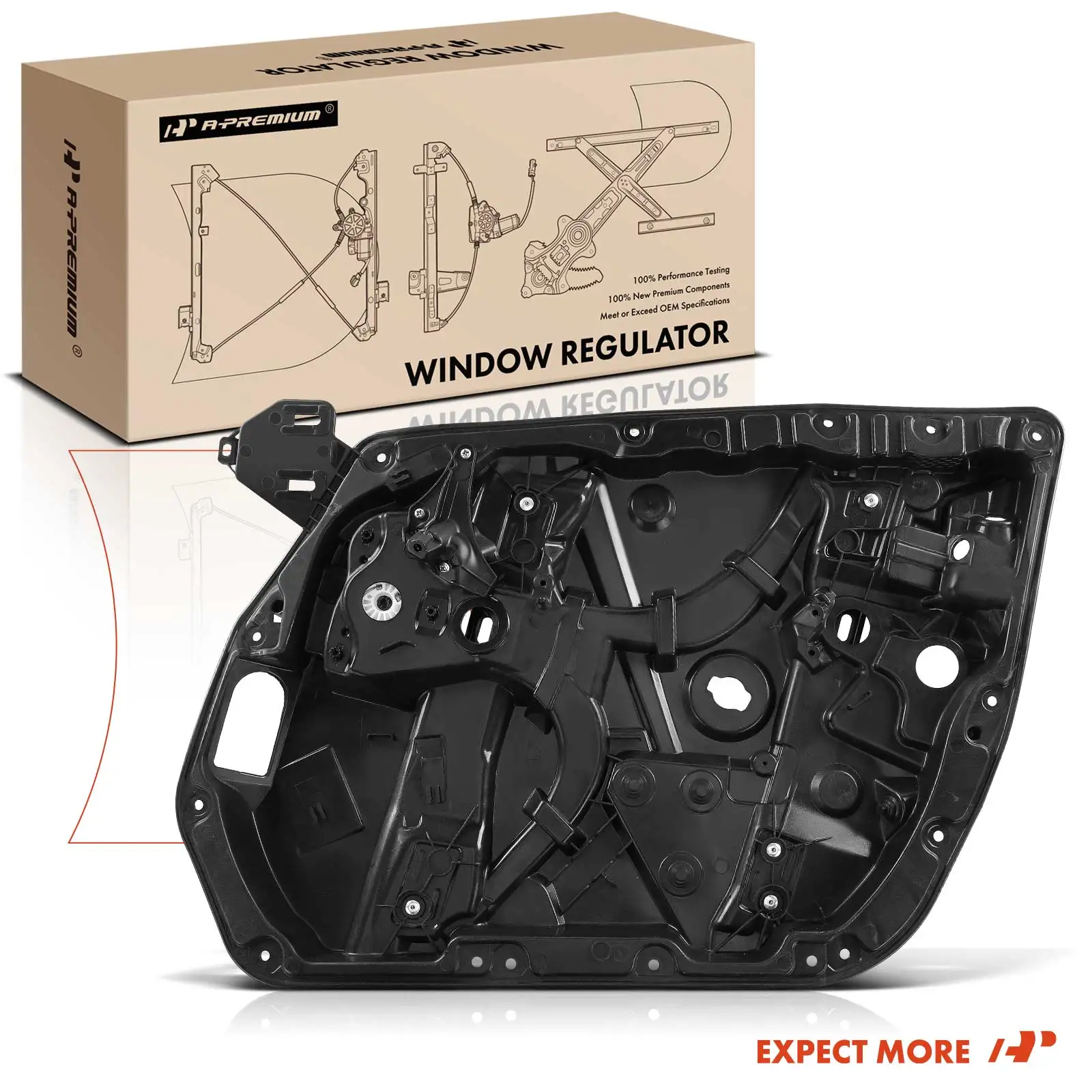 A-Premium Front Passenger Side Window Regulator with Panel for Mercedes-Benz E300 2017-2019 E350 2020-2023 E400 2017-2018 E450