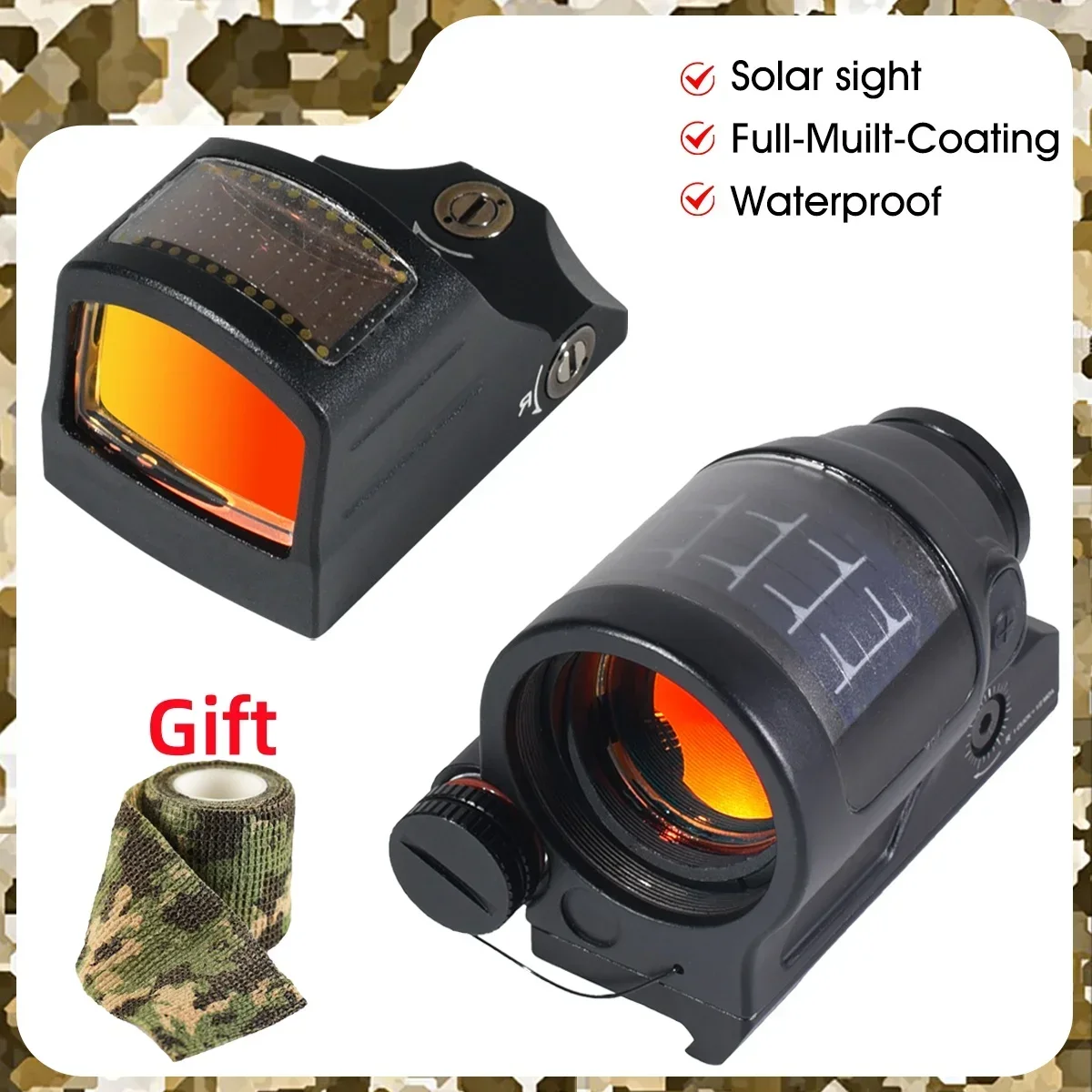

HS 507C Solar Energy Red Dot Sight Low Power Consumption Holographic Collimator Fully Enclosed Nitrogen Filled Rifle Scopes