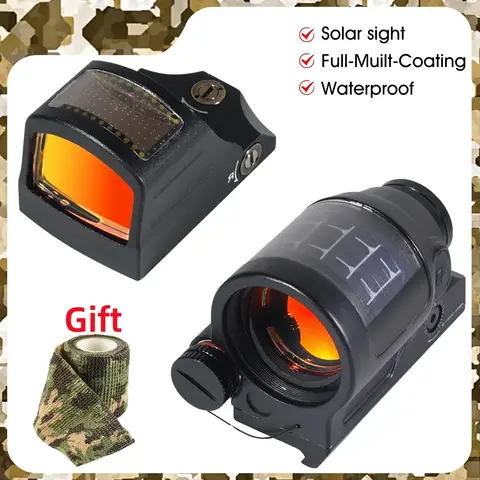 HS 507C Solar Energy Red Dot Sight Low Power Consumption Holographic Collimator Fully Enclosed Nitrogen Filled Rifle Scopes