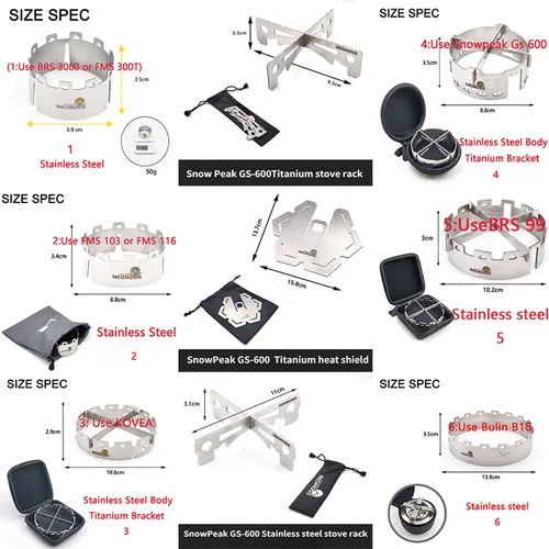 BRS-3000T 스테인레스 스틸 Fms 말벌 가스 스토브 앞유리 액세서리, Bulin B18 GS 600 KOVEA 스노우 피크 GS600 