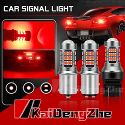 2Pcs 27SMD Red 1157 1156 T20 W21W LED Strobe 5 Times Stop Bulbs Tail Blinking Light Turn Signal Lamp Brake Light Driving Light