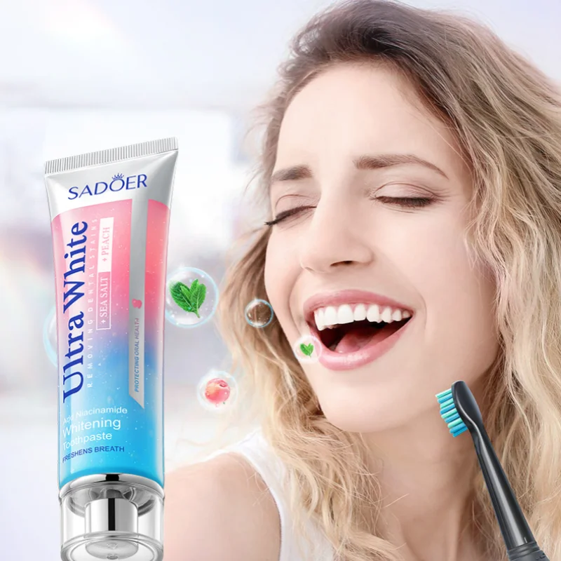 

Sadoer Sea Salt Peach Toothpaste, 100g Each, Fruit-Flavored, Deeply Cleans Teeth, Freshens Breath, Suitable for Daily Oral Care, a Must-Have for Home and Travel