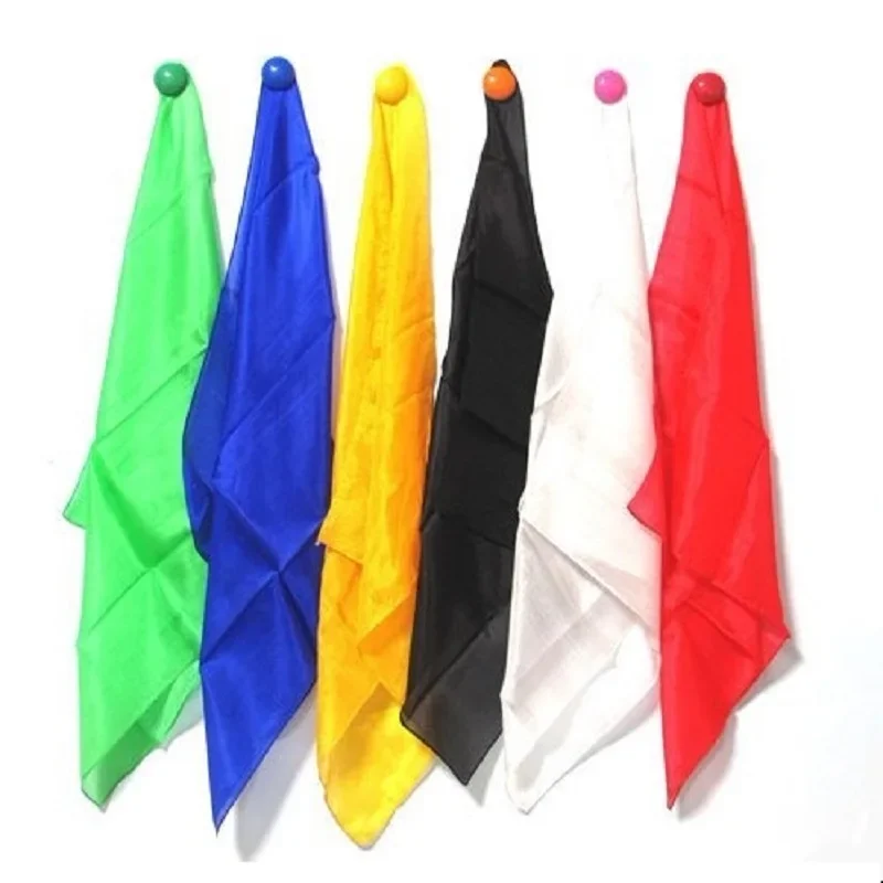 6pcs/lot Silk Scarf Magic Tricks Magician Scarves Close Up Stage Magic Props