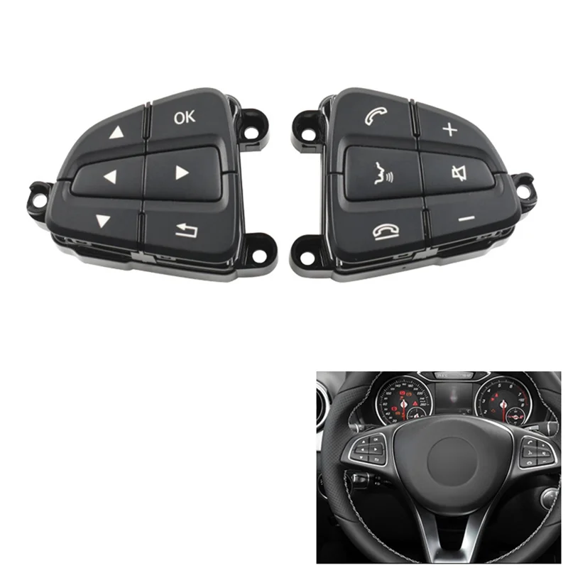 Car Black Left Steering Wheel Button Assembly Trim Cover for Mercedes Benz GLE GLS Car Accessories