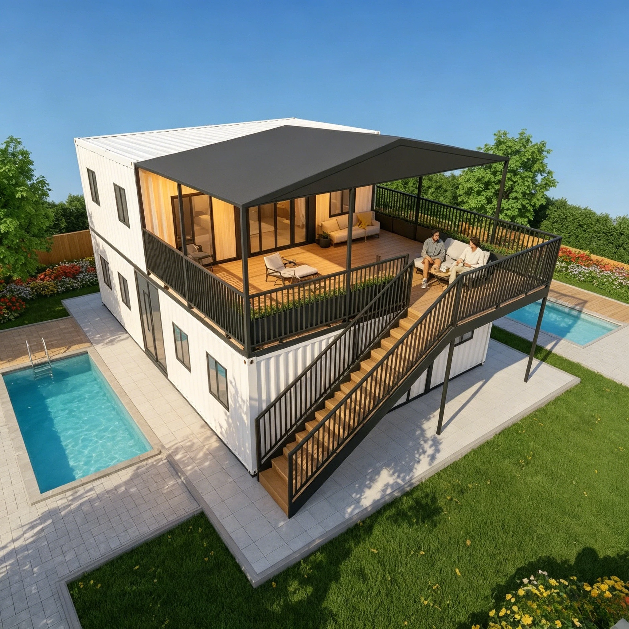 Direct Sale Prefab Living Expandable Container Home Bathroom Prefabricated Light Steel Modular House Casa Modular Customized