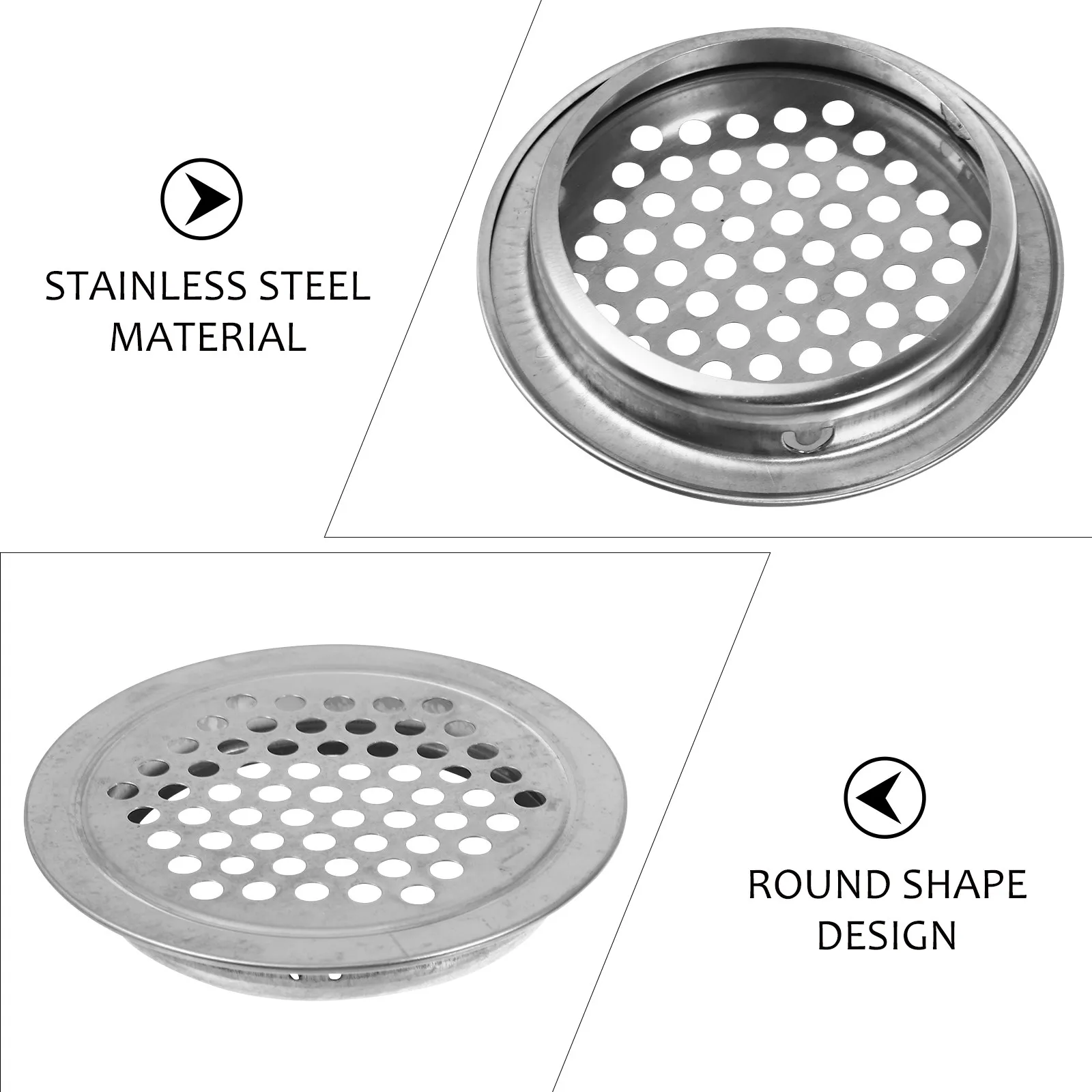 15Pcs Vent Cover Stainless Steel For Home Ventilation Carpenters Round Hole Double Side Mesh Cabinet Wardrobe Shoe