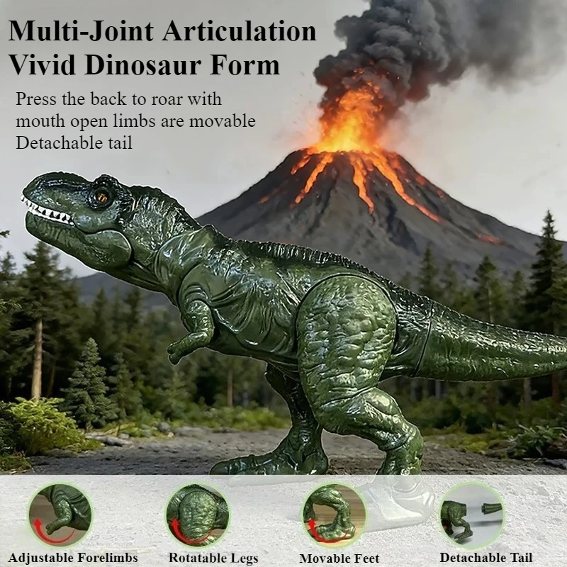 Figura de Acción de Dinosaurio Realista Jurásico, T-Rex, Allosaurus, Carnotaurus, Spinosaurus, Articulado con Efectos de Sonido, Modelo de Juguete de PVC