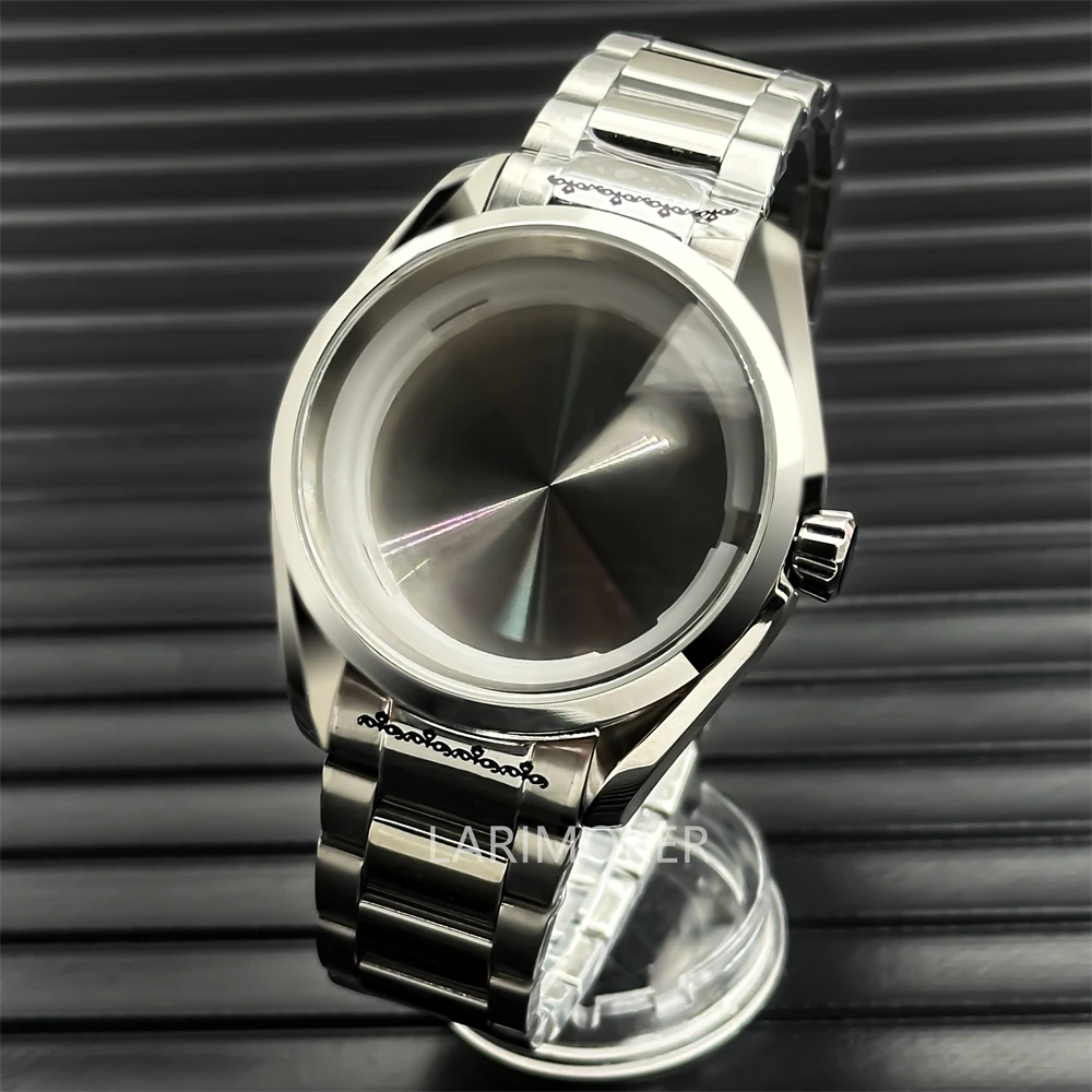 BLIGER 40mm Silver Polished Case 316L Fixed Stainless Steel Sapphire Glass Suitable for NH35 36 Movement