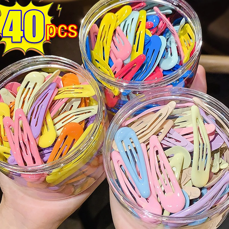 

10/40PCS Girls Candy Color Waterdrop Shape Hairpins Sweet Hair Clips Kids Barrette Bobby Pins Slid Clip Fashion Hair Accessories