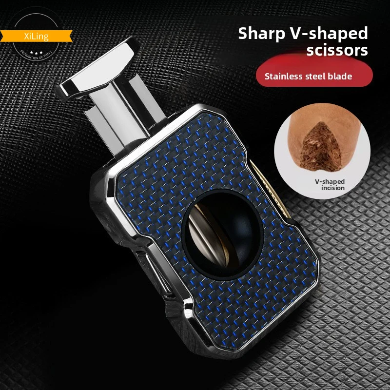 HONEST قاطع السيجار الحاد على شكل حرف V تصميم إبداعي على شكل حرف V سكين السيجار ملحقات السجائر هدايا الأعمال #4