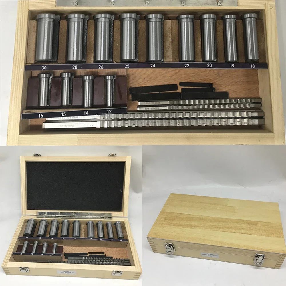 22 PCS Keyway Broach Kit 4mm 5mm 6mm 8mm Broach Push Type & 13pcs Bushs & 5pcs Shim HSS for CNC Broaching Metalworking Cutting