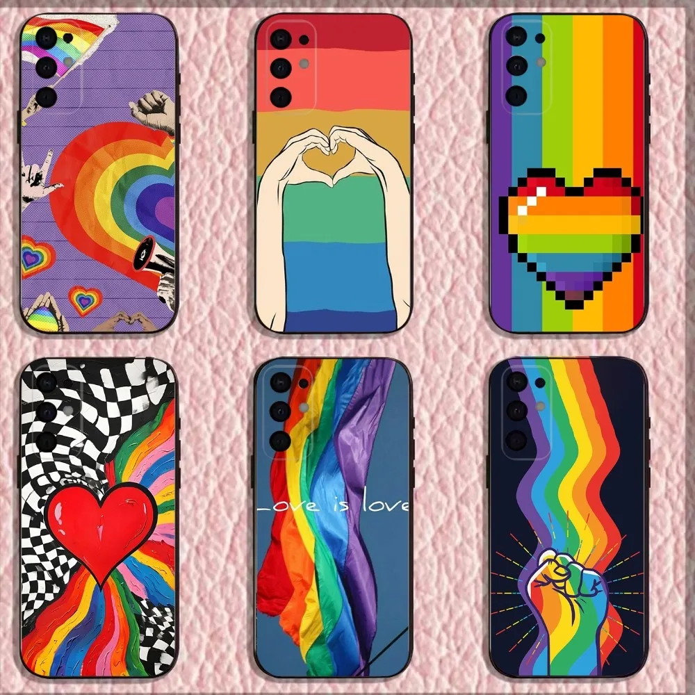

L-Lesbian LGBT Rainbow Pride Phone Case For Samsung S25,S24,S21,S22,S23,S30,Ultra,S20,Plus,Fe,Lite,Note,10,9,5G Black Cover
