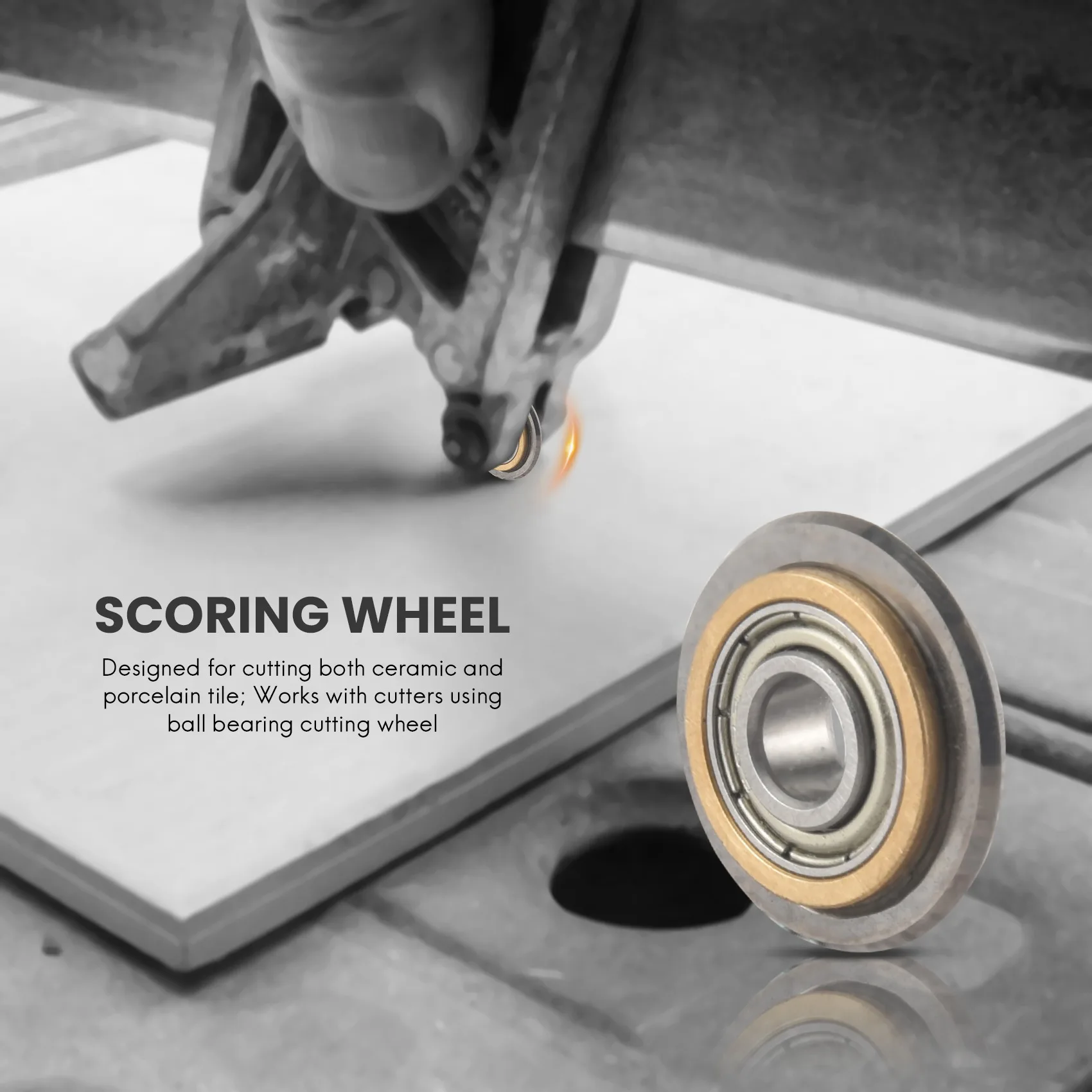 2 шт. резак для плитки, резак для плитки, Сменное опорное колесо с болтом и фиксирующей гайкой для ручной машины для резки плитки