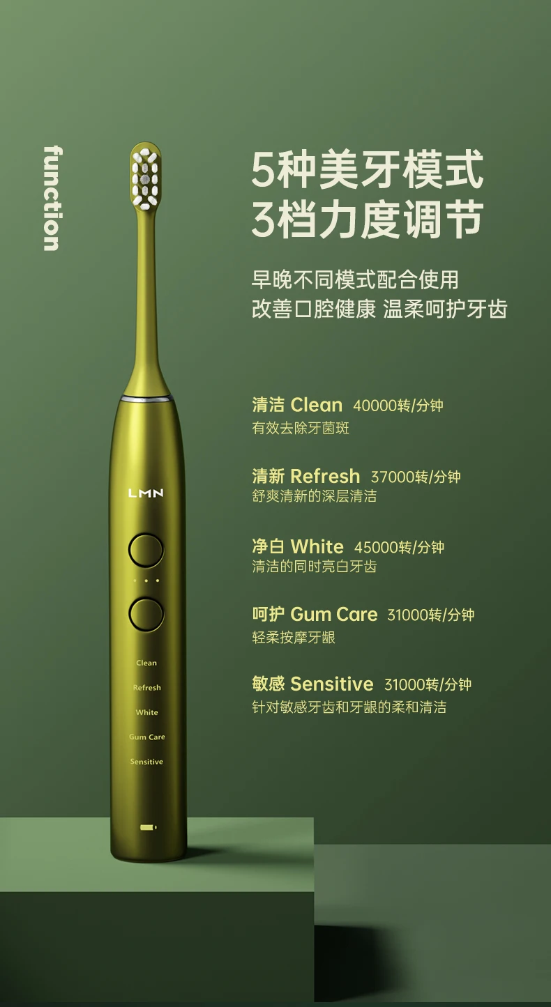 LMN L3-upgrade Sonic Electric Toothbrush Ultrasonic Tooth Brush Rechargeable Brush Teeth Cleaner Adult Electric Toothbrush(K2)