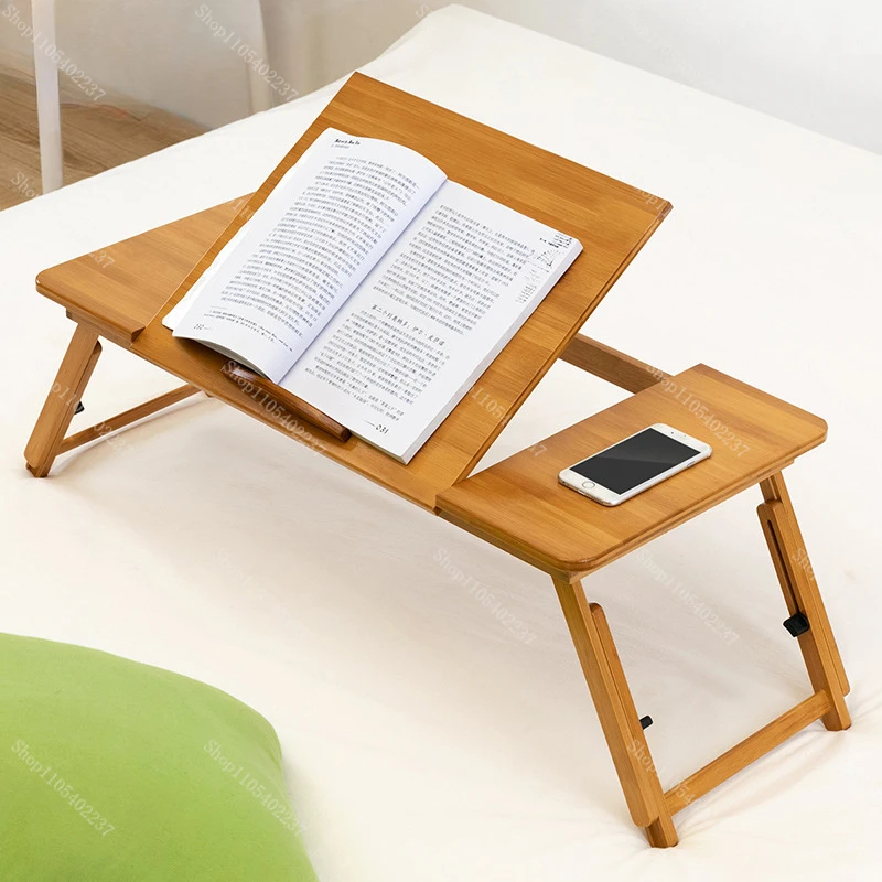 Verstellbarer Laptop-Ständer aus Bambus, zusammenklappbarer Computertisch mit klappbaren Beinen, Mini-Schreibtisch für Sofa, Bett, Arbeitstisch für zu Hause