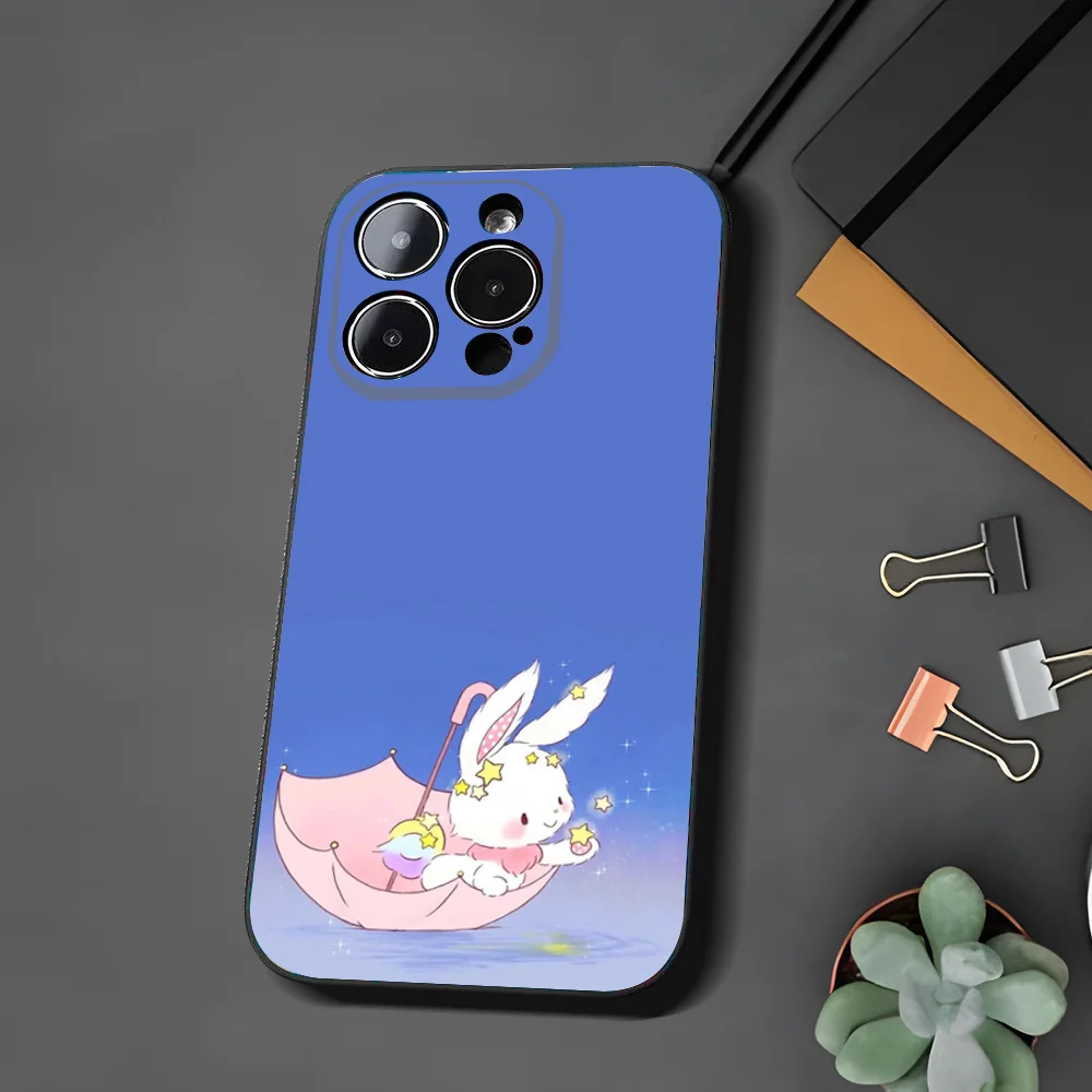 Cute W-Wishing R-Rabbit Phone Case For Iphone16 15 11 13 14 Pro Max Plus X Xr Xs Max 12mini Cover Case