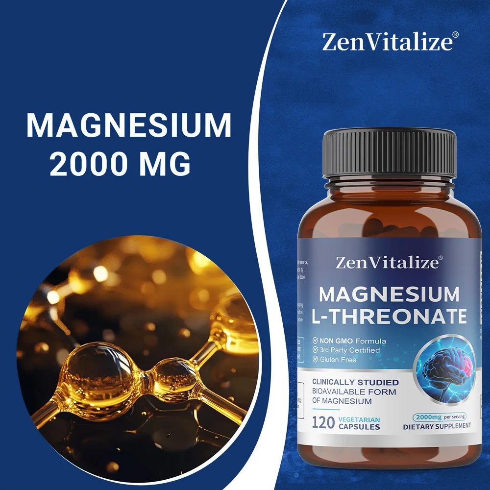 

Magnesium L-Threonate Capsules - 2000 Mg, Supports Cognitive Function, Focus, and Brain Function, Help Relaxation and Sleep