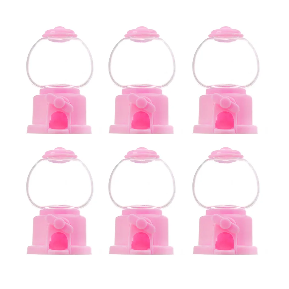 

6 Pcs Chewing Gum Machine Bride Pink Candy Gumball for Kids Bank Grabbing Catcher