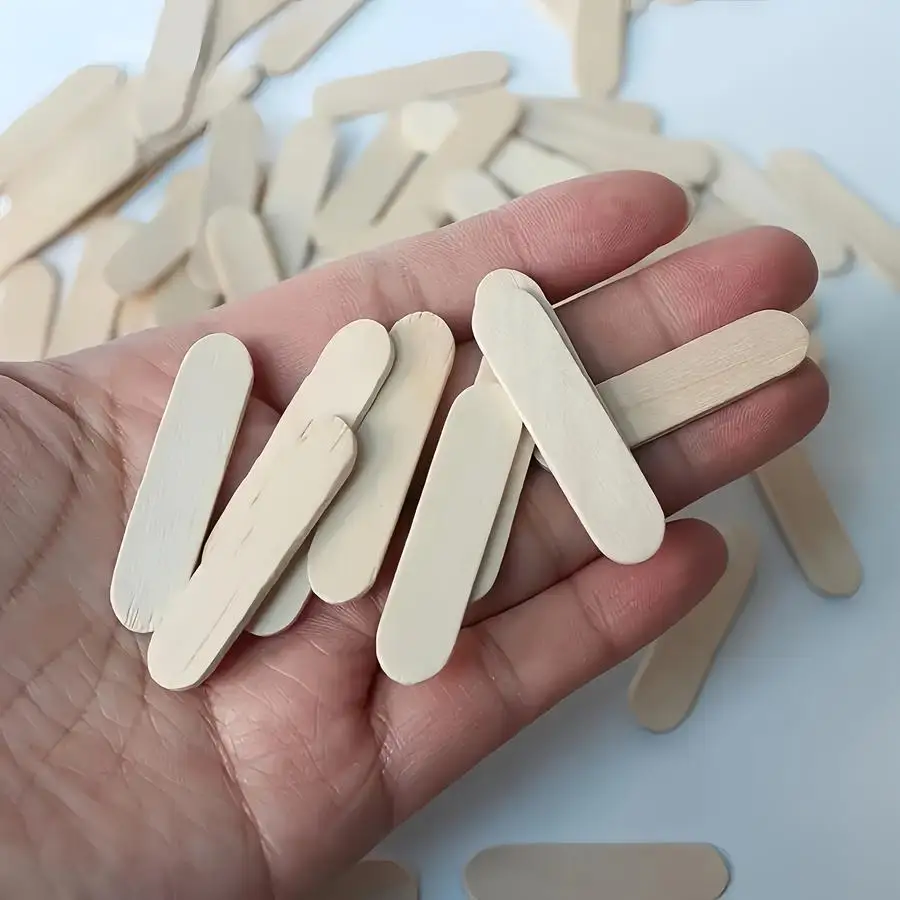 1/5/10/20/50/100pcs units (4 cm/1.57 in. * 1 cm/0.39 in.) High-Quality Wooden Sticks—Perfect for DIY Crafts, Hair Removal, and C