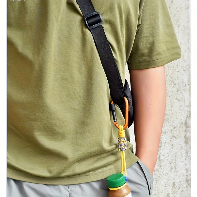 1 Stück Outdoor Wasserflaschenhalter Paracord-Haken Wanderrucksack Becherhalter Handgewebtes Schlüsselband Karabiner Zubehör Campingausrüstung – Detail 3
