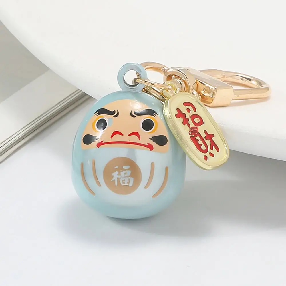 Bring Wealth Bells Pendant Creative Gift Good Luck Lucky Keychain Metal Handbag Accessories Cat Daruma Bells Pendant Key Chain