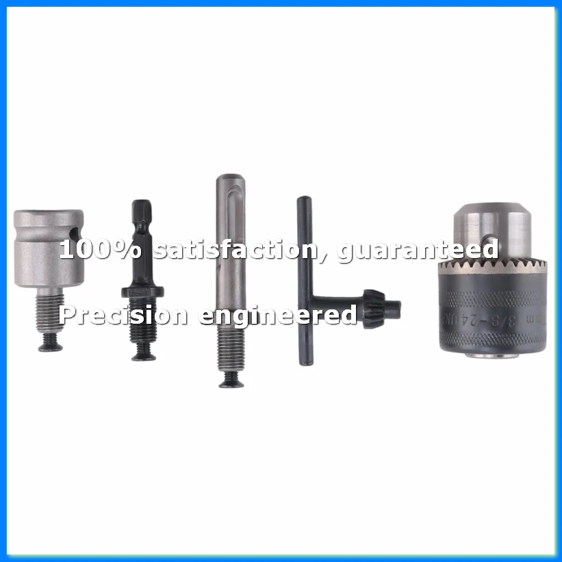 5Pcs 1.5-10mm 3/8-24UNF Drill Chuck Set Drill Adapter Changed Impact Wrench Into Eletric Drill Chuck Drill Tool Kits-FS