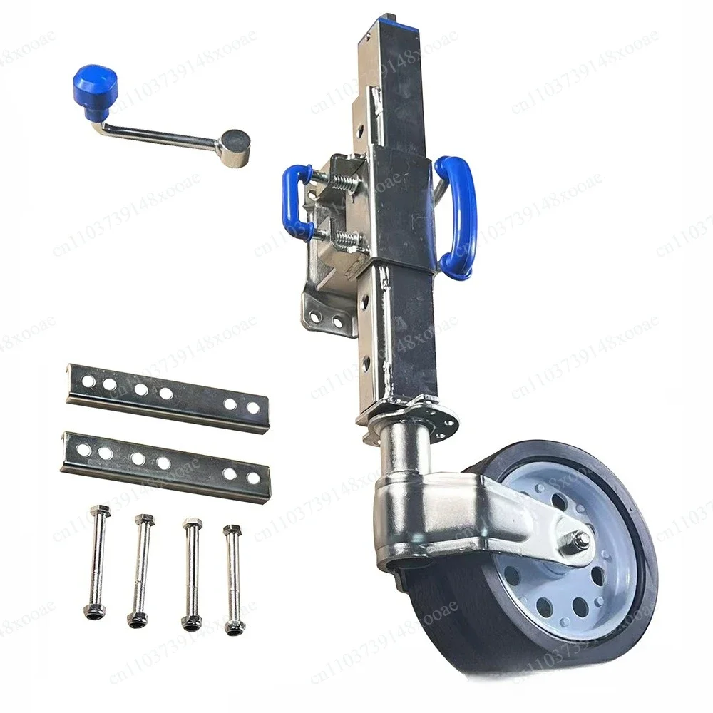 Large Wheel Double Wheel Jack for Trailer & RV, Hand Crank Heavy-Duty Jack with Universal Wheel Bracket