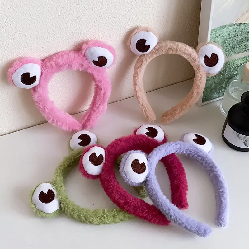 Fashion Cartoon Frog Big Eyes Plush Hair Band Female Wash Face Anti-slip Headband 2023 New Press Hair Female Head Jewelry