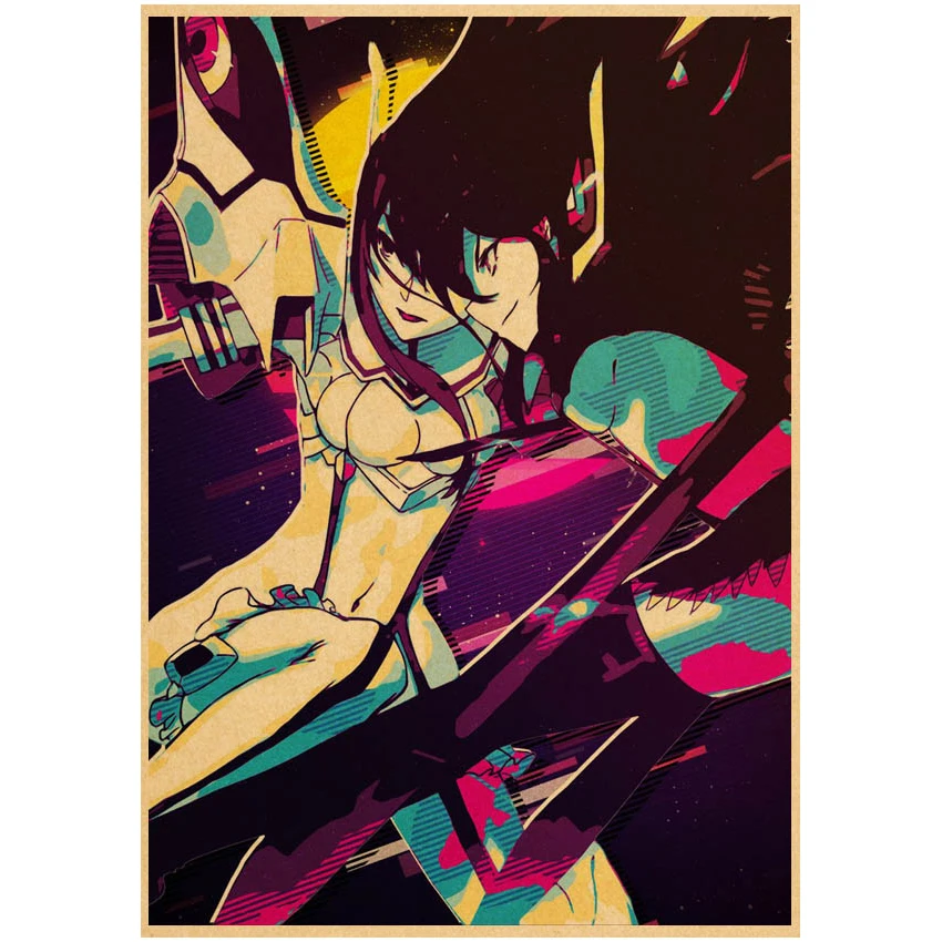 Póster de Anime Kill La Kill, póster de papel Retro Kraft, arte de pared, Bar, decoración de habitación, pintura para decoración del hogar