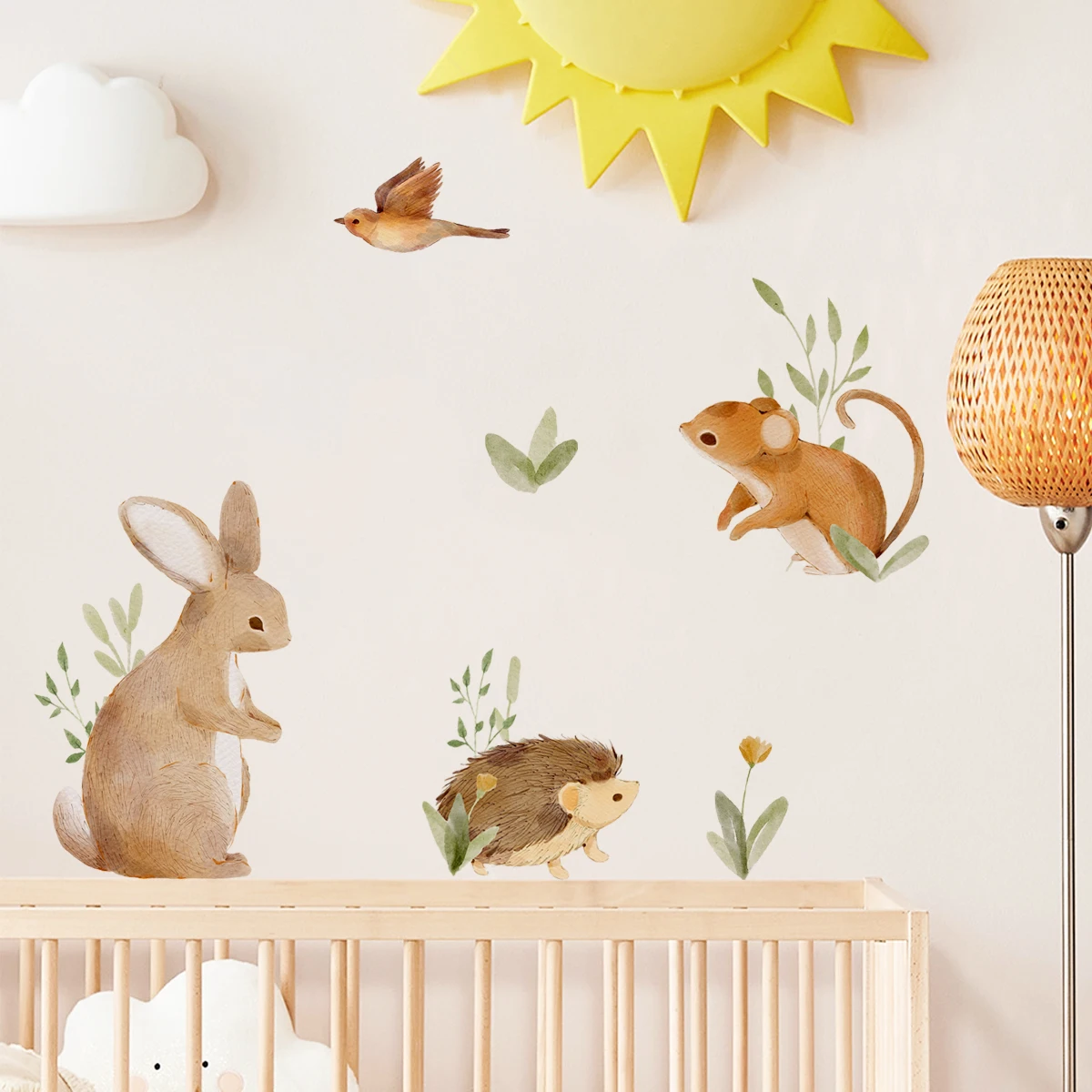 

Cartoon Cute Animals Rabbit Hedgehog Duck Wall Sticker Child Room Wall Art Decal Kids Room PVC Vinyl Bedroom Living Home Decor