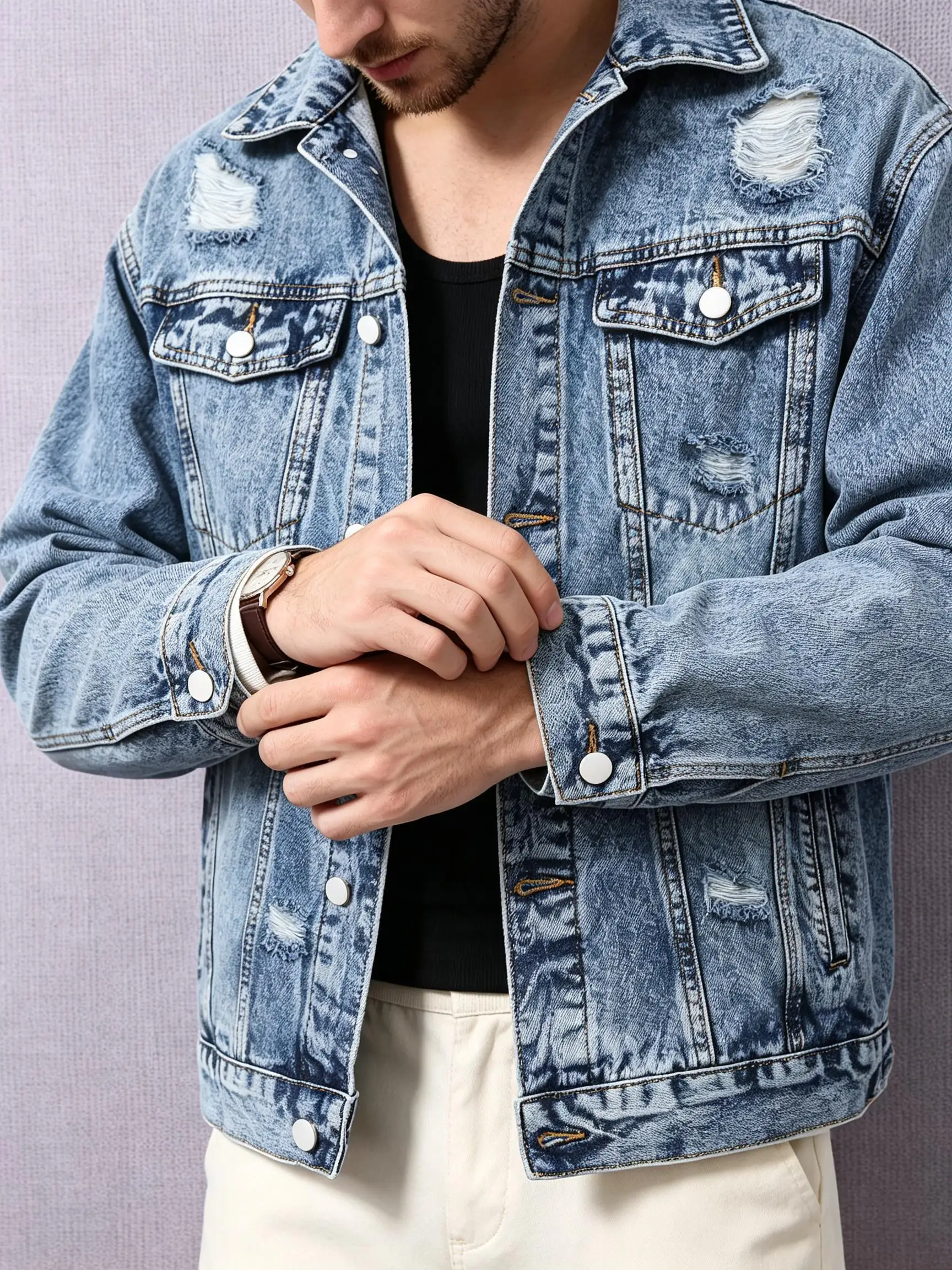 Jaqueta Jeans Leve Y2K Masculi - Street Fashion Jacket Men avaliação e preço