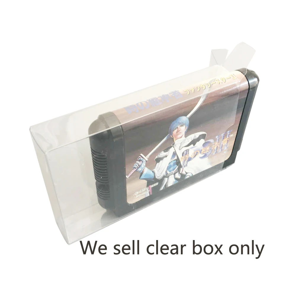 10PCS Clear transparent box for Sega Mega Drive MD EU US version for game card collection   display storage PET protective box