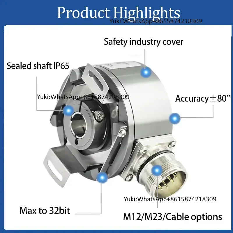 Hengxiang K60 Incremental Encoder Replaced for BHF06.24G2000-12-5 10-30 VDC Push-pull Short-circuit Proof 12 mm Blind Hollow
