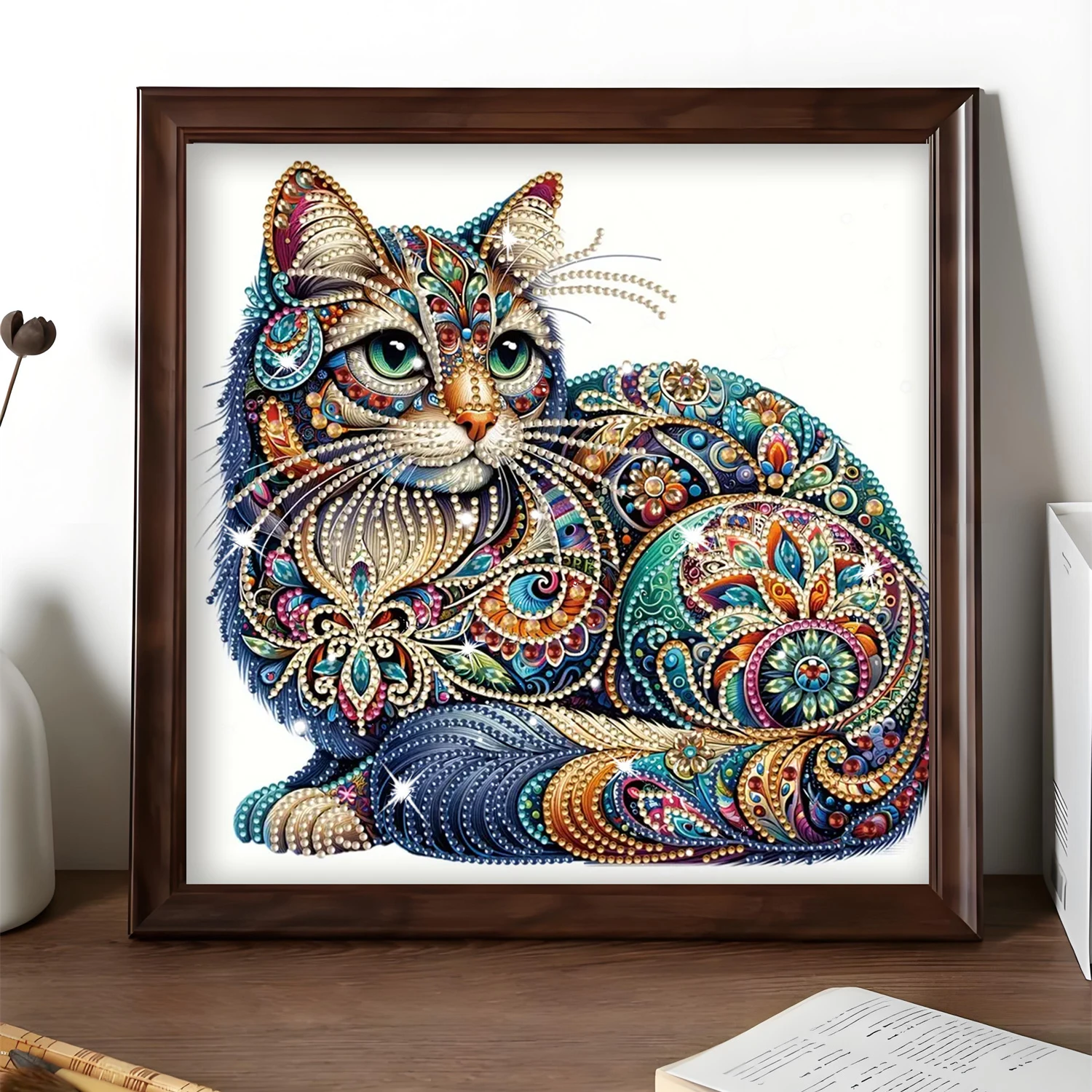 

5D Cartoon Cat Diamond Painting Without Frame, Student Children's Handmade DIY Diamond Sticker Bedroom Decorative Painting Toy