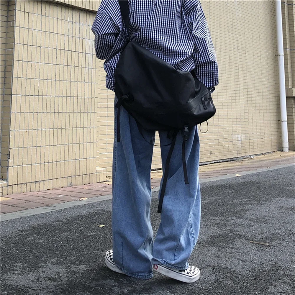 

Men Jeans Wide Leg Denim Pant Loose Straight Baggy Men's Jeans Streetwear Skateboard Pants S-5XL Neutral Trousers Hip Hop Casual