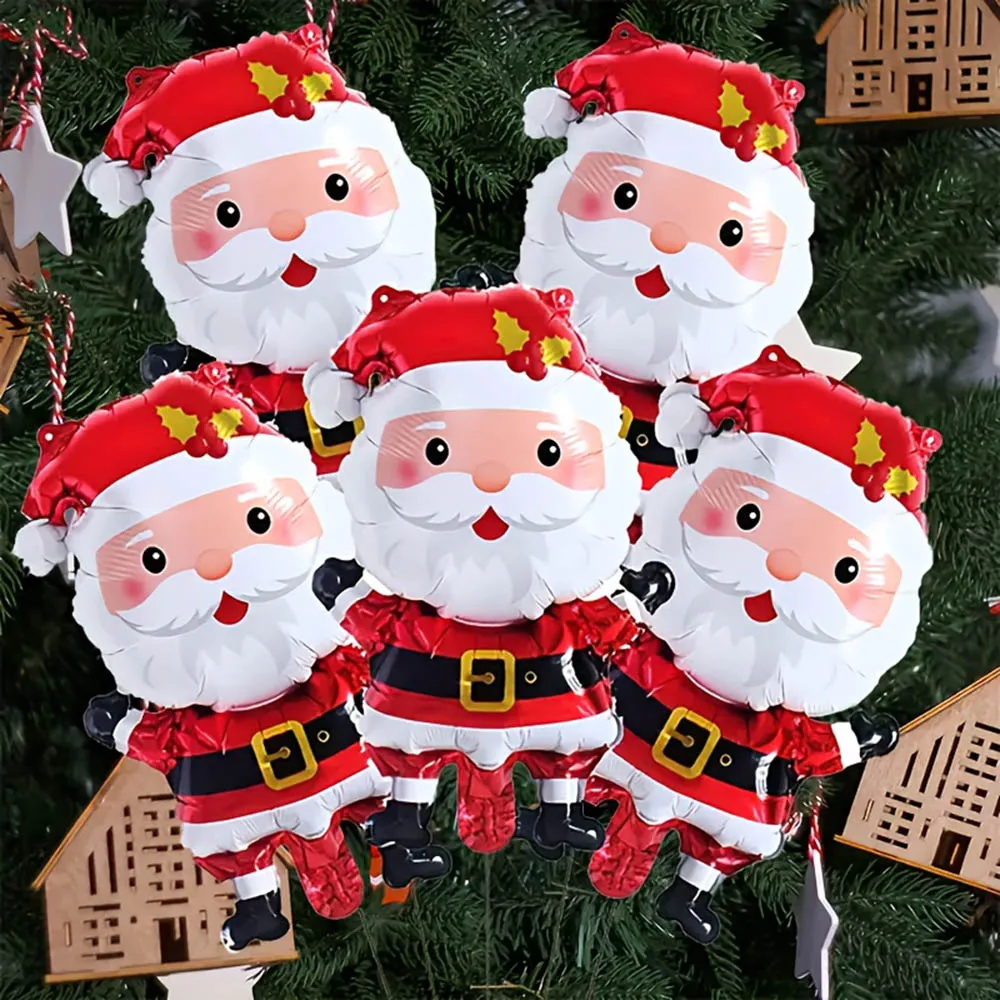 30/20/10pcs Mini Gold Belt Santa Claus Aluminum Foil Balloon Happy Christmas Party Theme Home Xmas Decoration Supplies Gifts