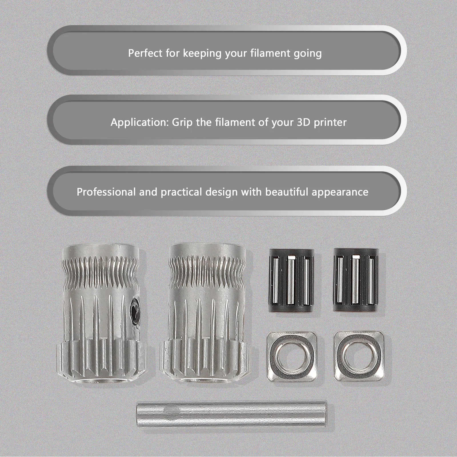 

1Set Aluminum 3D Printer Feed Wheel Extruder Wheel Feeding Gear Drive Gear High Durability Lightweight Filament Grip Efficiency