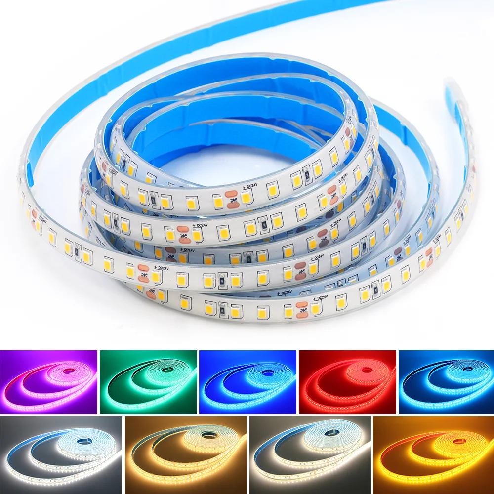 IP68 Waterproof LED Strip 24V SMD2835 120Leds/m Ribbon Diode Outdoor Lamp 3000K 4000K 6000K LED Tape Lights Swimming Pool Decor