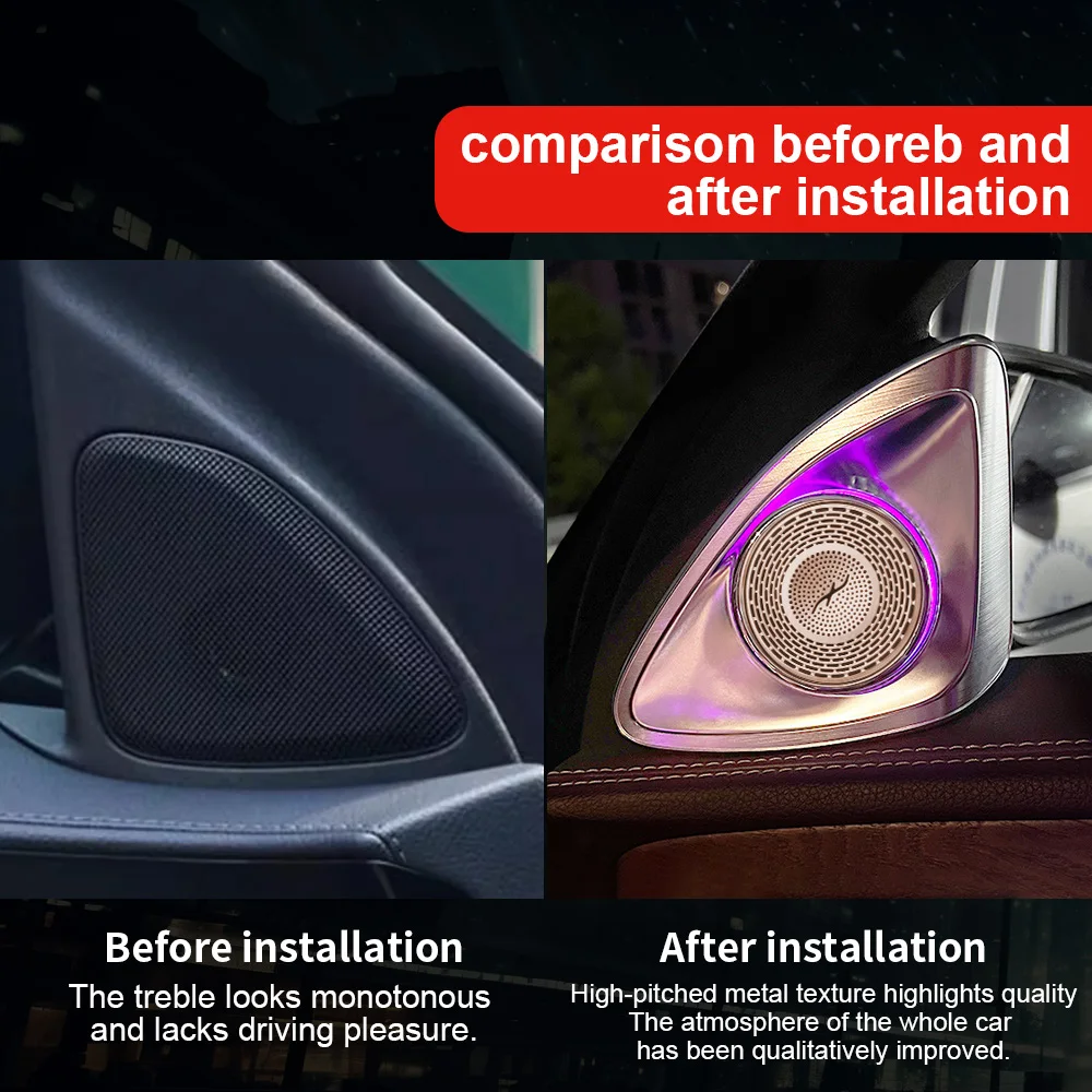 7/64 لون 64 ألوان 4D مكبر الصوت الدوار المتكلم الضوء المحيط لمرسيدس بنز W205 W206 X253 W222 C/E/GLC/S-Class 2015-201 #2