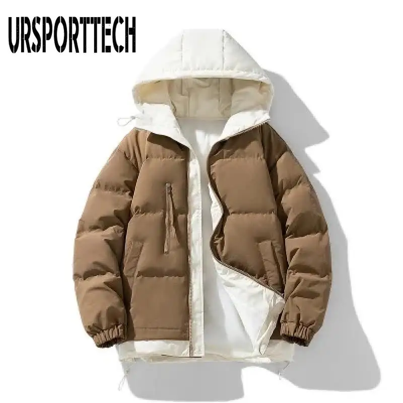 Winter Jacket Men Outdoor Hooded Thicken Winter Male Jacket Coats Windbreaker Coats Fake Two Piece Women Down Jackets Overcoat